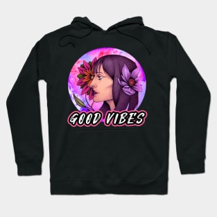 Good Vibes Beautiful Girl Flower Hoodie